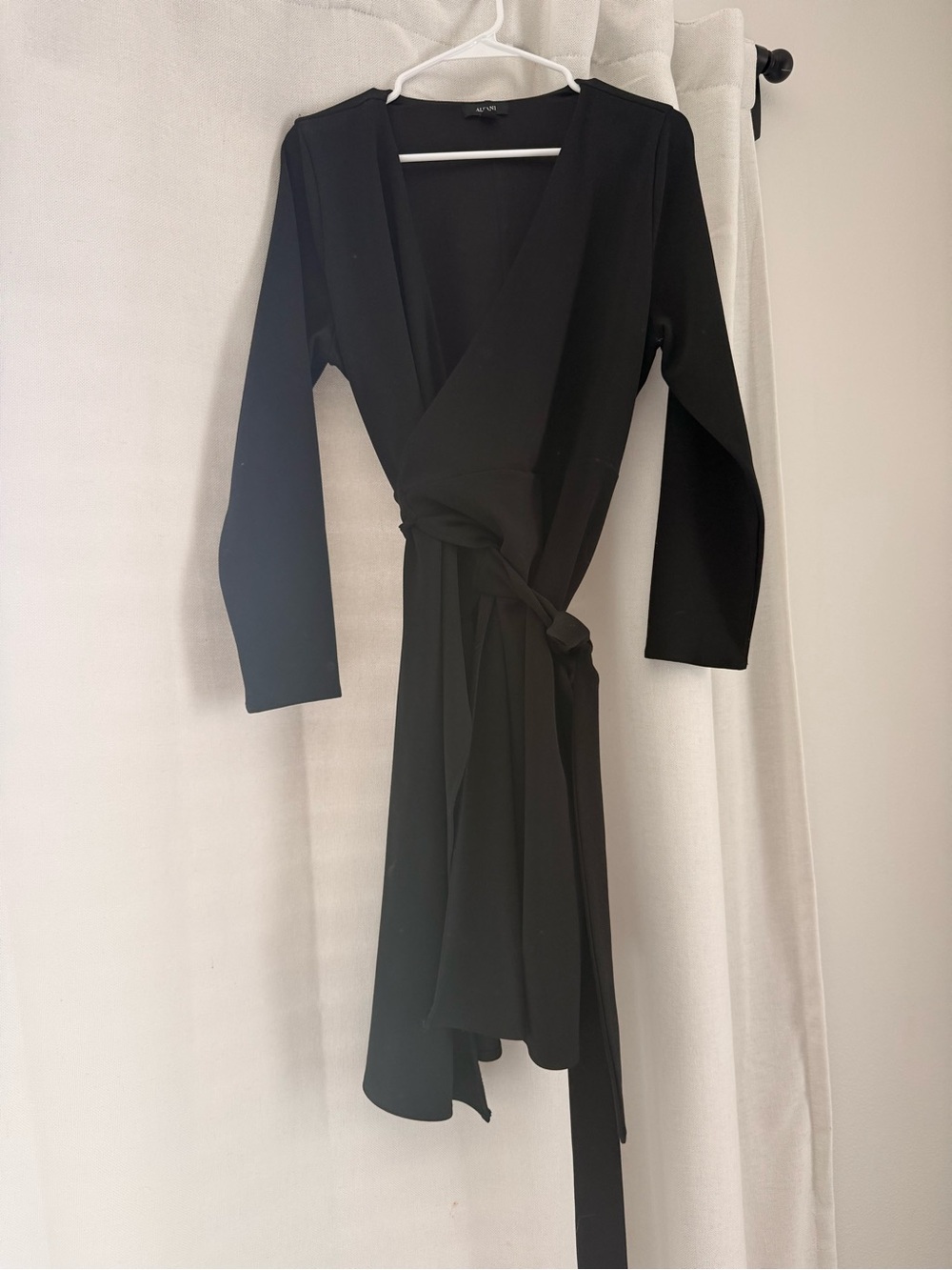 Alfani Black Wrap Dress with Tie Waist